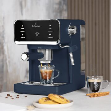 Espressor digital 3 in 1 Berlinger Haus, Deep Sea, 950W, 21x25.9x28 cm, inox, albastru mat
