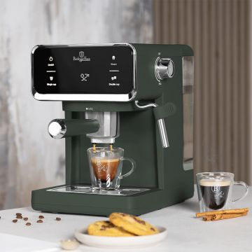 Espressor digital 3 in 1 Berlinger Haus, Matte Green, 950W, 21x25.9x28 cm, inox, verde mat