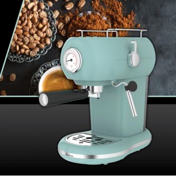 Espressor Fram, 1100W, 15 Bar, 1.2L, turcoaz