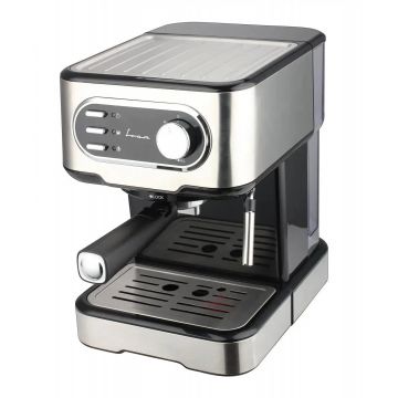 Espressor manual Fram FEM-850BKSS – 850 W, 15 bar, 1.2 L, spumator lapte, negru/inox