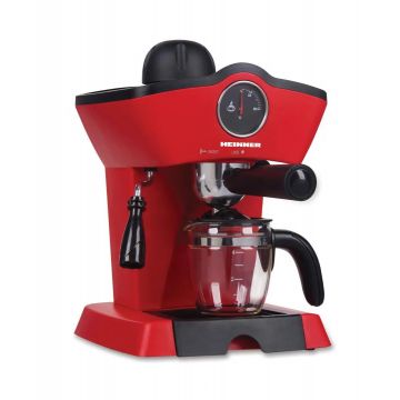 Espressor manual Heinner HEM-200RD – 800 W, 3.5 bar, 250 ml, termometru frontal, roșu