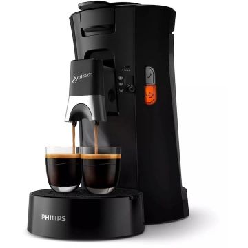 Espressor Philips Senseo Select CSA230/61, 1450 W, capacitate rezervor apa 0.9 l, presiune pompa 1 bar, Negru
